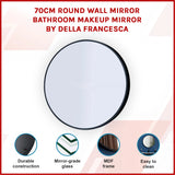 70cm Round Wall Mirror Bathroom Makeup Mirror by Della Francesca - Front View