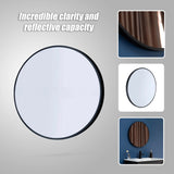 80cm Round Wall Mirror Bathroom Makeup Mirror by Della Francesca - Close-Up Angle