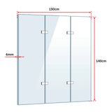 3 Fold Chrome Folding Bath Shower Screen Door Panel 1300mm x 1400mm - Extra Image