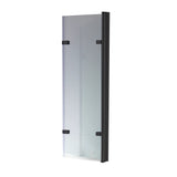 3 Fold Black Folding Bath Shower Screen Door Panel 1300mm x 1400mm - Side View