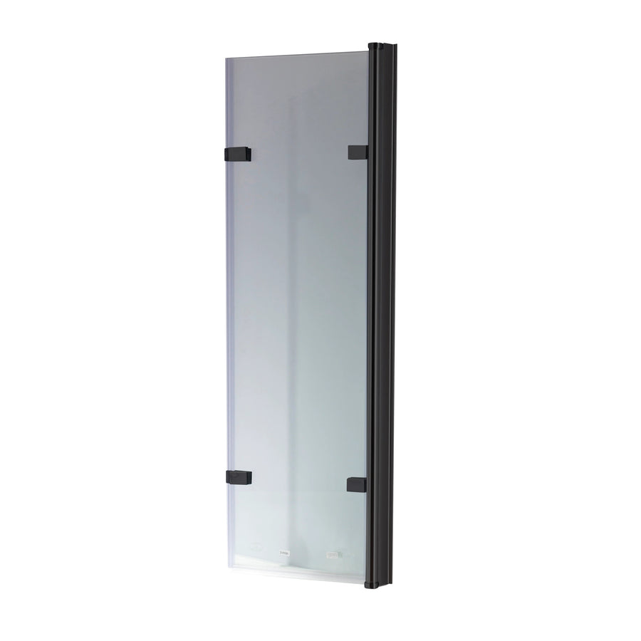 3 Fold Black Folding Bath Shower Screen Door Panel 1300mm x 1400mm