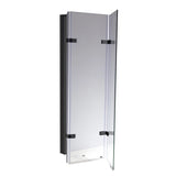 3 Fold Black Folding Bath Shower Screen Door Panel 1300mm x 1400mm