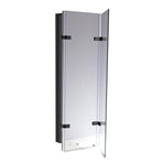 3 Fold Black Folding Bath Shower Screen Door Panel 1300mm x 1400mm