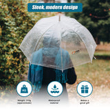 5x Clear Transparent Rain Walking Umbrella Parasol PVC Dome Wedding Party Favour - Top-Down View