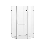 900 x 900mm Frameless 10mm Glass Shower Screen By Della Francesca - Side View