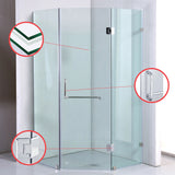 900 x 900mm Frameless 10mm Glass Shower Screen By Della Francesca - Rear View