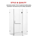 900 x 900mm Frameless 10mm Glass Shower Screen By Della Francesca