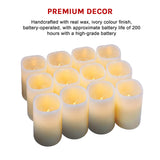 Flameless Candles LED Candles Set of 12 Battery Flickering Bulb - Low Angle