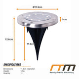 12x Solar Powered LED Buried Inground Recessed Light Garden Outdoor Deck Path - Extra Image