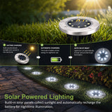 12x Solar Powered LED Buried Inground Recessed Light Garden Outdoor Deck Path - Side View