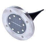 12x Solar Powered LED Buried Inground Recessed Light Garden Outdoor Deck Path - Rear View