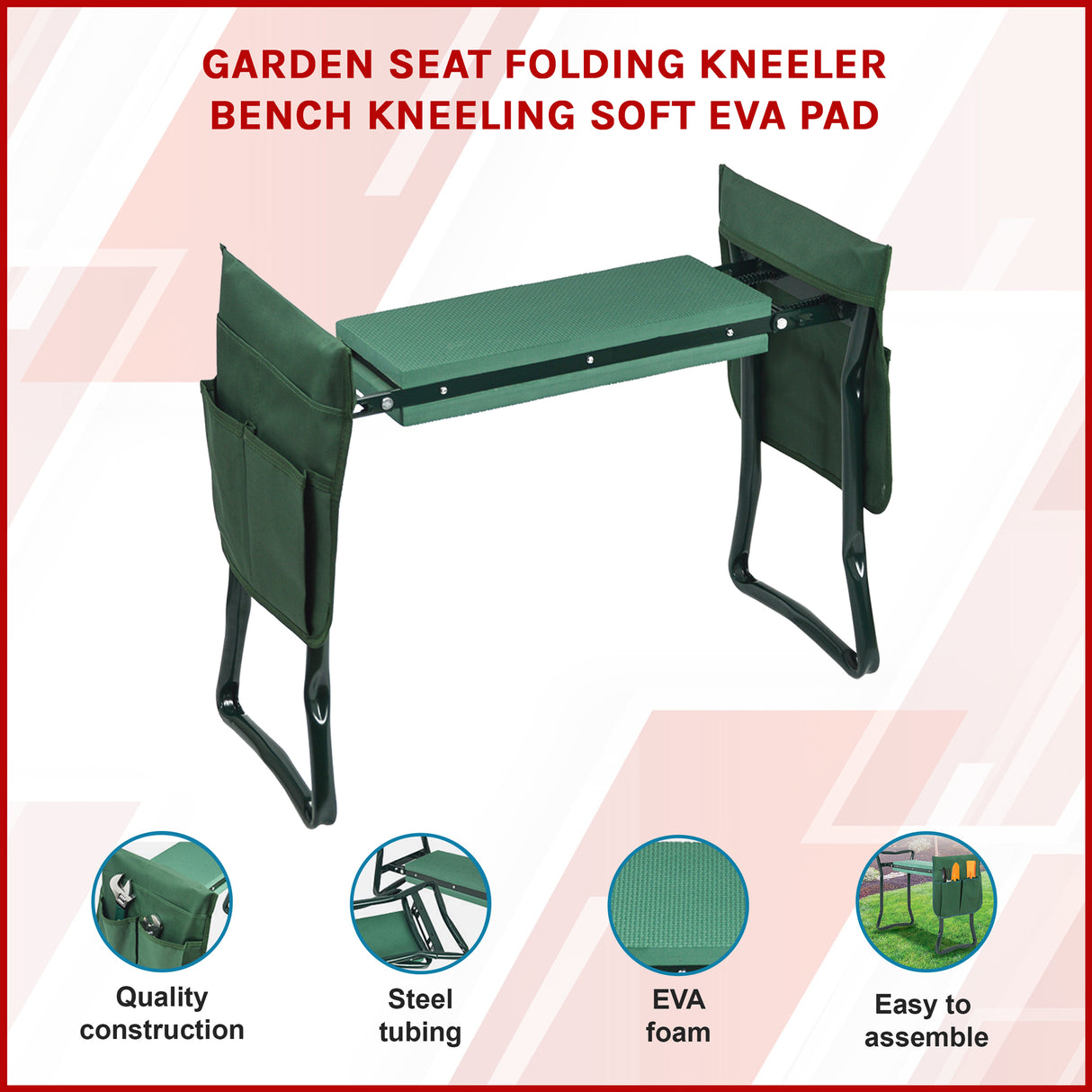 Garden Seat Folding Kneeler Bench Kneeling Soft Eva Pad