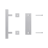 12" Square Pull and Flush Door Handle Set Stainless Steel Barn Door Hardware