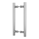 Round 300mm Stainless Steel Push Pull Door Handle for Wood Glass - Side View