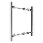Round 300mm Stainless Steel Push Pull Door Handle for Wood Glass