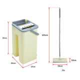 4x Microfiber Pads Flat Mop Bucket Kit 360 Rotating Self Wash Cleaning - Extra Image