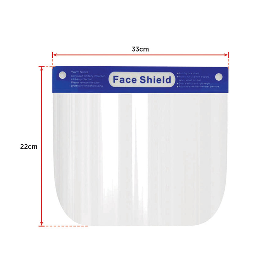 6x Safety Full Face Shield Clear Guard Protector Mask Anti-Fog + Elastic Head Band