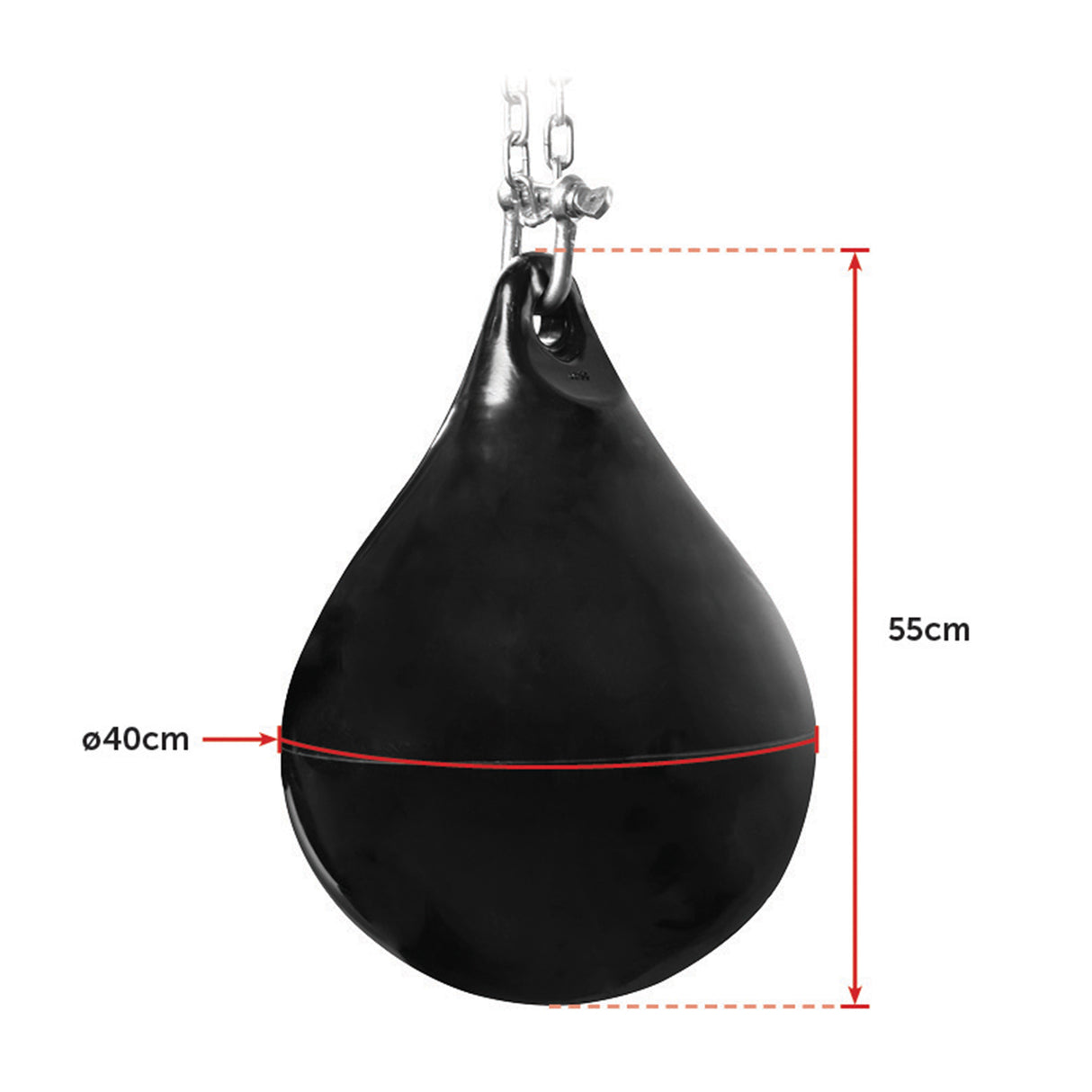 30L Water Punching Bag Aqua with D-Shackle and Chain
