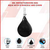 30L Water Punching Bag Aqua with D-Shackle and Chain - 45-Degree Angle