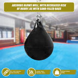 30L Water Punching Bag Aqua with D-Shackle and Chain - Low Angle