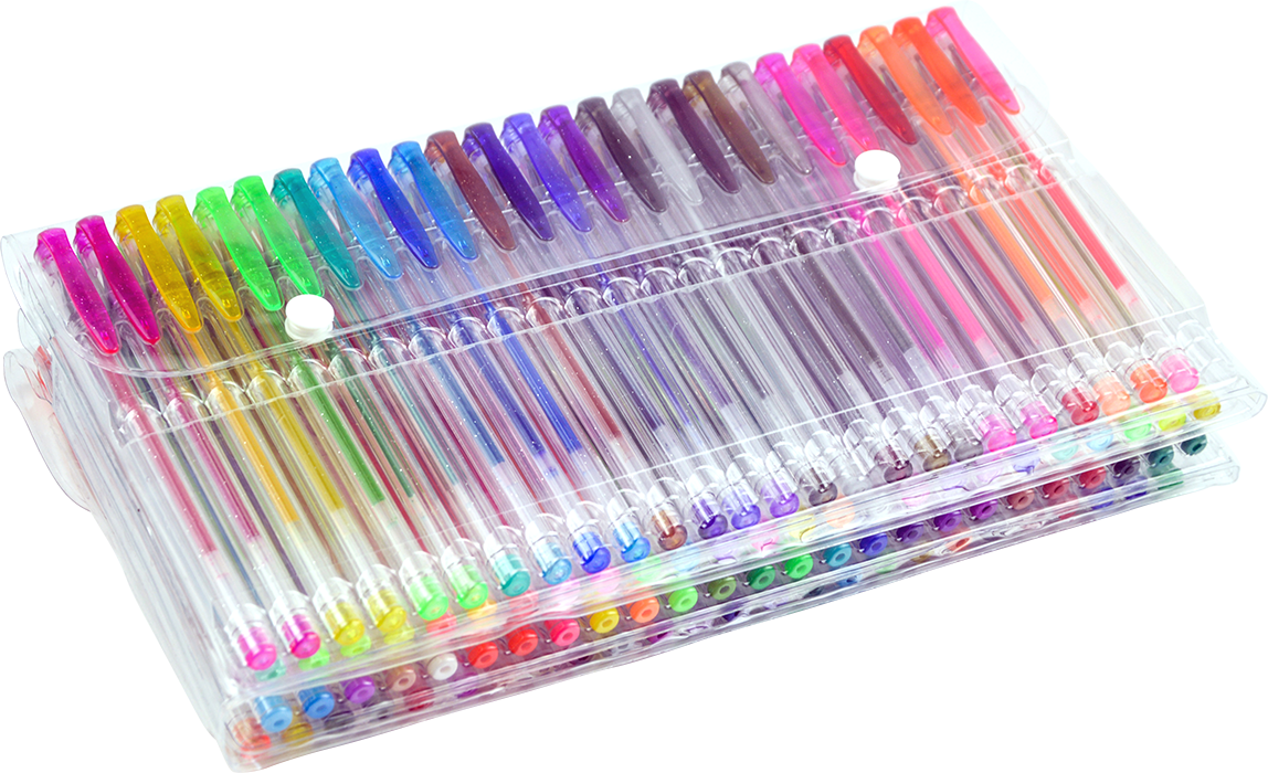 Glitter Gel Pens (100 pack) with 2.5X More Ink - Craft, Kids & Adult Colouring
