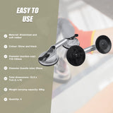 4 x Double Suction Glass Lifting Tool 70kg Vacuum Puller Lifter Aluminium - Side View