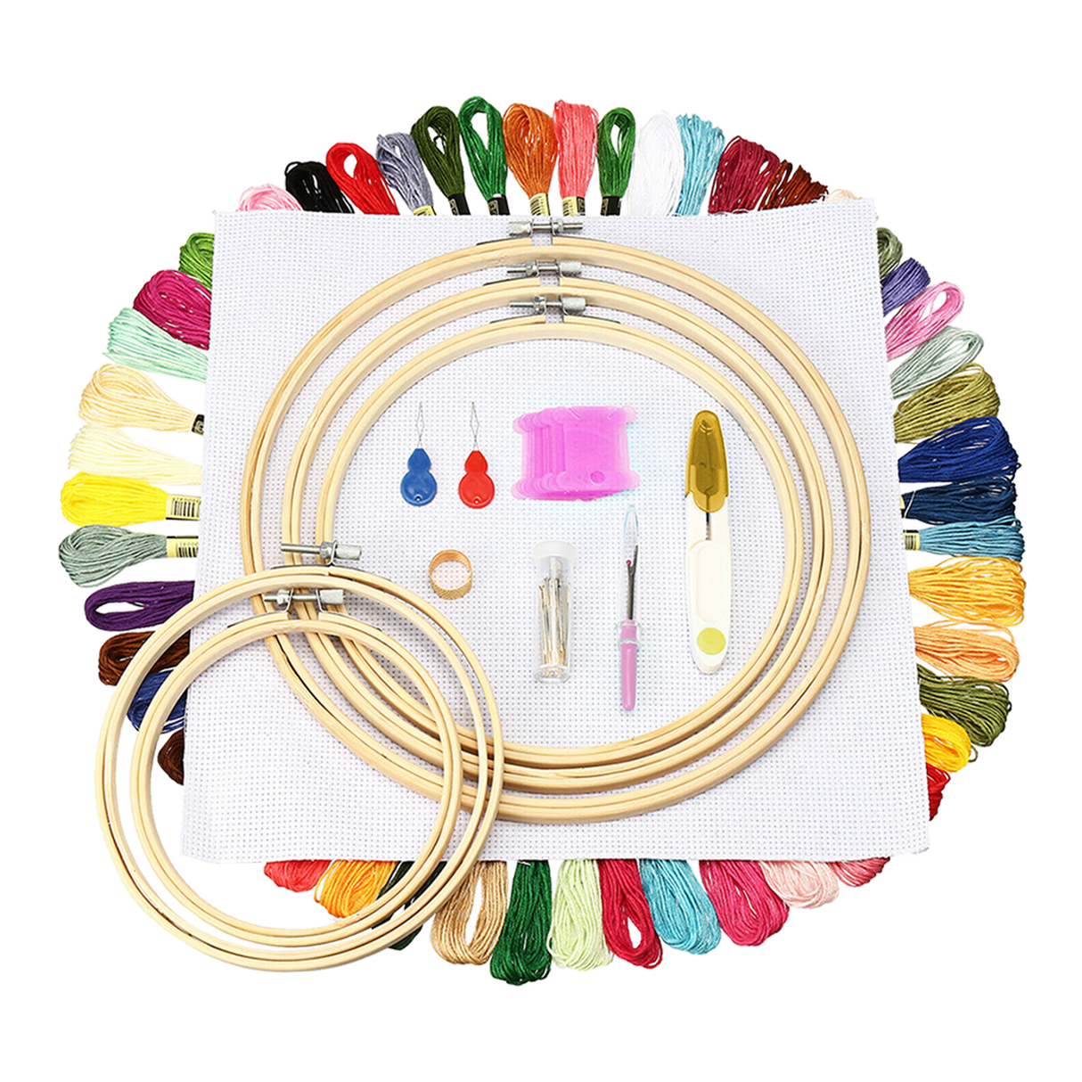 Embroidery Starter Kit Cross Stitch Kit DIY Hand Craft Stitch 50 Colour Kit