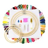 Embroidery Starter Kit Cross Stitch Kit DIY Hand Craft Stitch 50 Colour Kit - Top-Down View