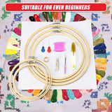 Embroidery Starter Kit Cross Stitch Kit DIY Hand Craft Stitch 50 Colour Kit - Low Angle