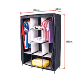 Large Portable Clothes Closet Canvas Wardrobe Storage Organizer with Shelves - Extra Image