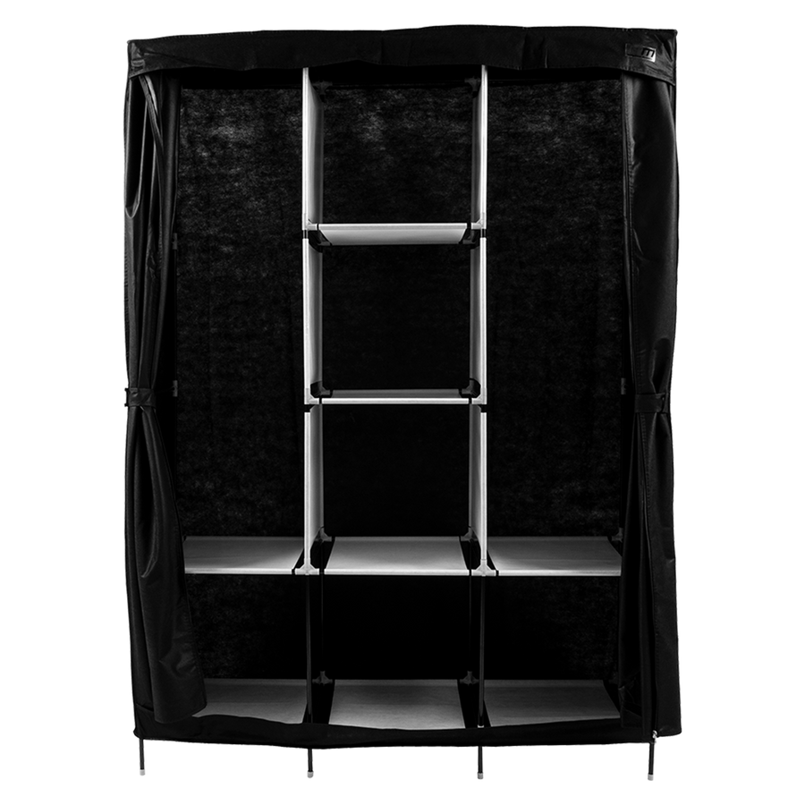 Large Portable Clothes Closet Canvas Wardrobe Storage Organizer with Shelves