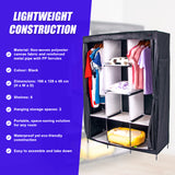 Large Portable Clothes Closet Canvas Wardrobe Storage Organizer with Shelves - Extra Image