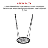 Kids Rope Swing Round Outdoor Birds Crows Nest Spider Web Swing Seat 65cm - Close-Up Angle