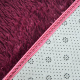 230x160cm Floor Rugs Large Shaggy Rug Area Carpet Bedroom Living Room Mat - Burgundy - Rear View