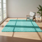 230x200cm Floor Rugs Large Shaggy Rug Area Carpet Bedroom Living Room Mat - Turquoise - 45-Degree Angle