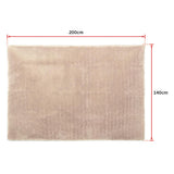 200x140cm Floor Rugs Large Shaggy Rug Area Carpet Bedroom Living Room Mat - Beige