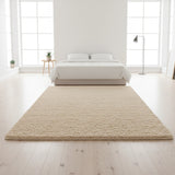 230x160cm Floor Rugs Large Shaggy Rug Area Carpet Bedroom Living Room Mat - Beige - 45-Degree Angle