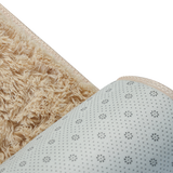 230x200cm Floor Rugs Large Shaggy Rug Area Carpet Bedroom Living Room Mat - Beige - Low Angle