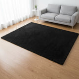 200x140cm Floor Rugs Large Shaggy Rug Area Carpet Bedroom Living Room Mat - Black