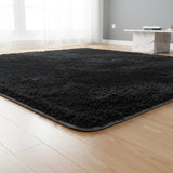 200x140cm Floor Rugs Large Shaggy Rug Area Carpet Bedroom Living Room Mat - Black - 45-Degree Angle
