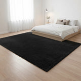 200x140cm Floor Rugs Large Shaggy Rug Area Carpet Bedroom Living Room Mat - Black - Close-Up Angle