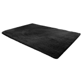 230x160cm Floor Rugs Large Shaggy Rug Area Carpet Bedroom Living Room Mat - Black - Front View