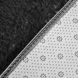 230x160cm Floor Rugs Large Shaggy Rug Area Carpet Bedroom Living Room Mat - Black - Low Angle