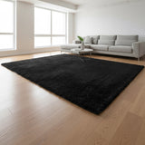 230x200cm Floor Rugs Large Shaggy Rug Area Carpet Bedroom Living Room Mat - Black