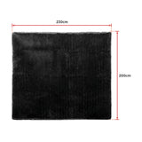 230x200cm Floor Rugs Large Shaggy Rug Area Carpet Bedroom Living Room Mat - Black