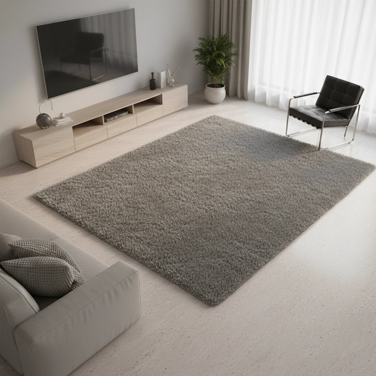 200x140cm Floor Rugs Large Shaggy Rug Area Carpet Bedroom Living Room Mat - Grey
