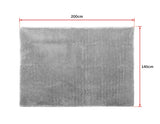 200x140cm Floor Rugs Large Shaggy Rug Area Carpet Bedroom Living Room Mat - Grey - Extra Image