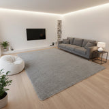 230x160cm Floor Rugs Large Shaggy Rug Area Carpet Bedroom Living Room Mat - Grey - Close-Up Angle