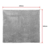 230x200cm Floor Rugs Large Shaggy Rug Area Carpet Bedroom Living Room Mat - Grey - Extra Image