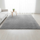 230x200cm Floor Rugs Large Shaggy Rug Area Carpet Bedroom Living Room Mat - Grey - 45-Degree Angle